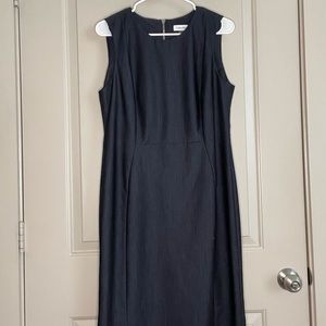 Calvin Klein Size 12 satin navy blue dress